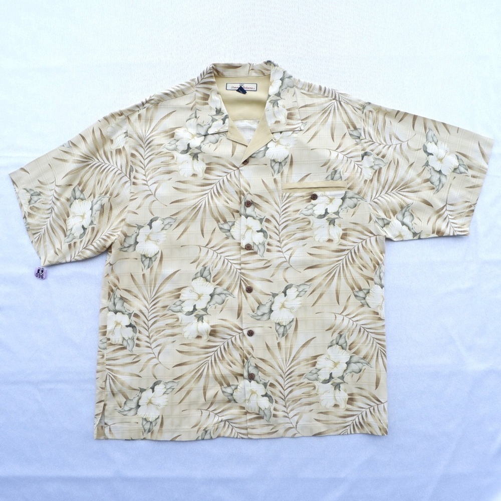 Tommy Bahama Camp Shirt Mens Large Button Up Short Sleeve Floral Tropical Silk - Picture 3 of 16